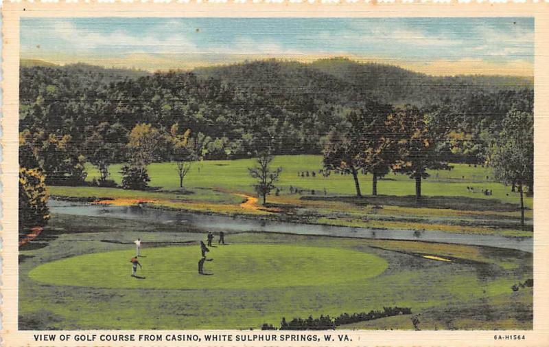 Golf Course White Sulphur Springs West Virginia #1 linen postcard