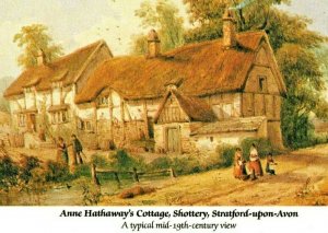 Anne Hathaway's Cottage Shottery Stratford upon Avon 19th century view postcard