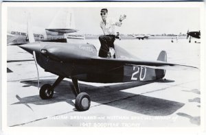 1947 Goodyear Trophy Airplane Buster Wittman Special Real Photo RPPC Postcard 