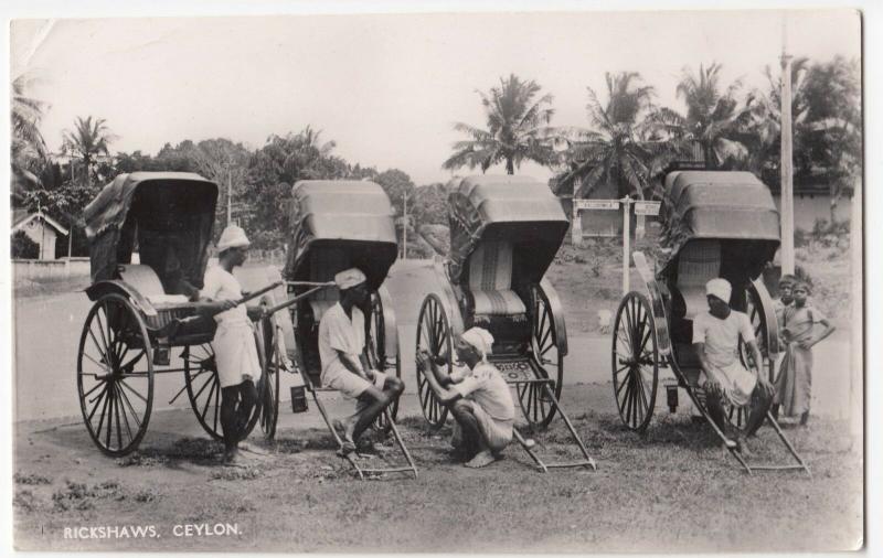 Sri Lanka / Ceylon; Rickshaws RP PPC By Plate, Unused, c 1930's, Shows Drivers
