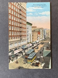 Main Street From Fifth Hotel Rosslyn Los Angeles CA Litho Postcard H2171081713