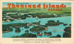 Canada Thousand Islands St. Lawrence River Linen Postcard 02.96