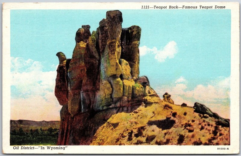 Teapot Rock Famous Teapot Dome Oil District In Wyoming Rock Formation Postcard