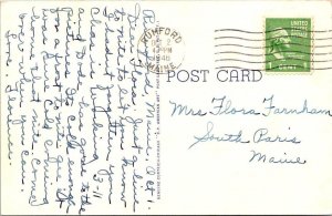 Rumford, ME Maine  POST OFFICE & MUNICIPAL BUILDING Oxford County  1946 Postcard