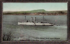 British Royal Navy HMS Vulcan @ Dundee Naval Base c.1910 WWI Vintage Postcard