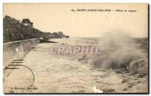 Old Postcard Saint Aubin sur Mer Effects waves