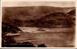 Kyles of Bute Scotland Rhubaan Point Vintage RPPC Postcard