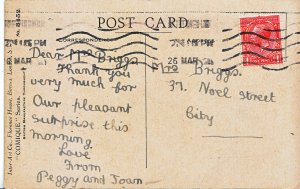 Genealogy Postcard - Family History - Briggs - Noel Street - Nottingham?  U3887