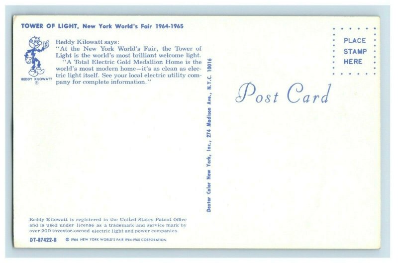 1964 Reddy Kilowatt New York World's Fair Postcard P56 