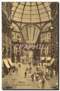 Old Postcard Milano Interno Galleria VE