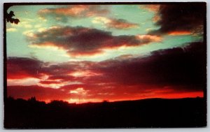 Vtg Greetings from Flint Michigan MI Beautiful Sunrise 1950s View Old Postcard