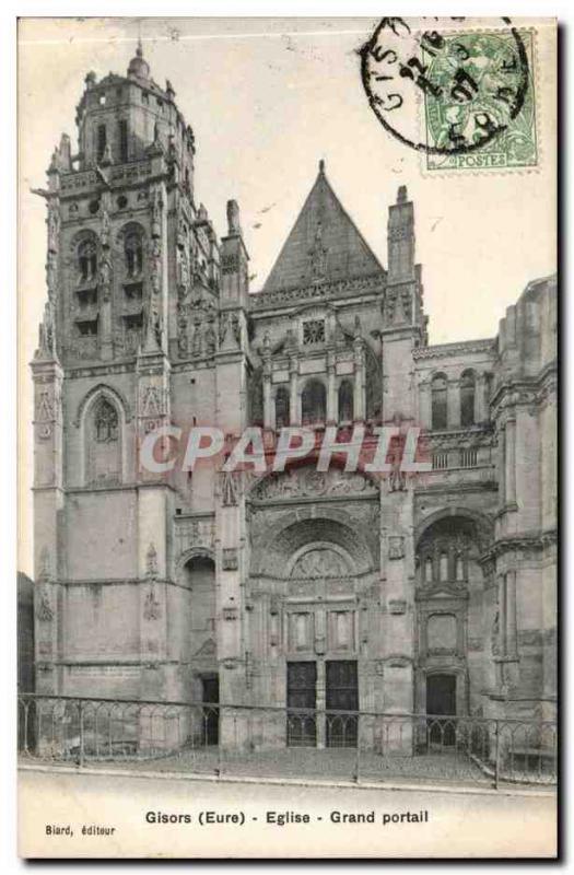 Gisors Old Postcard Grand Portal Church