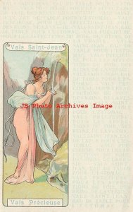 Advertising Postcard, Vals Saint-Jean, Vals Precieuse, Art Nouveau Jugendstil