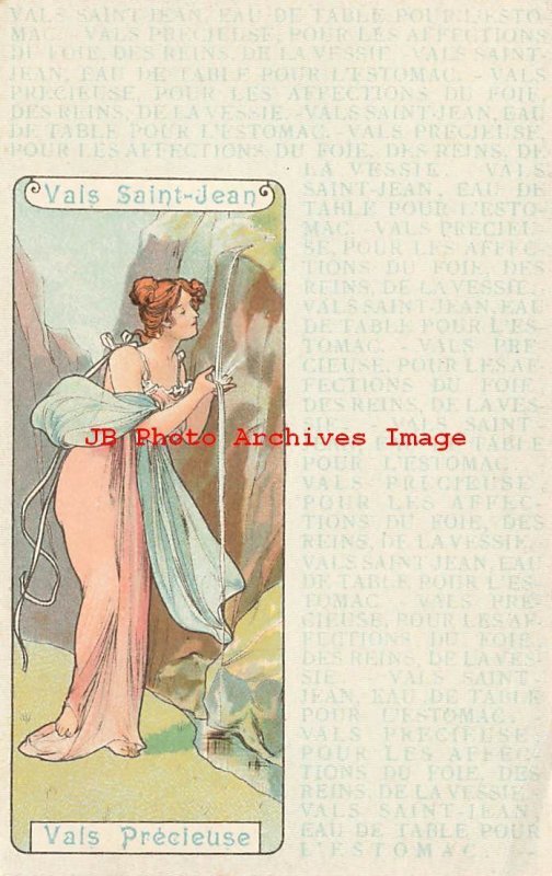 Advertising Postcard, Vals Saint-Jean, Vals Precieuse, Art Nouveau Jugendstil