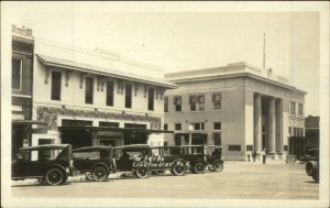 Clearwater FL Banks Cars Street c1920 Real Photo Postcard xst