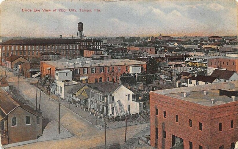 Tampa FL Aerial View Business District in 1911 Postcard