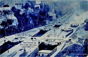 Lockport NY NYC Railroad Locks Postcard