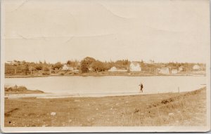 Shelburne Nova Scotia NS c1927 Real Photo Postcard G87 *as is