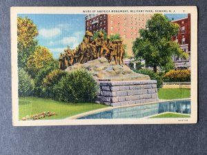 Wars Of America Monument Military Park Newark NJ Linen Postcard H3058083036