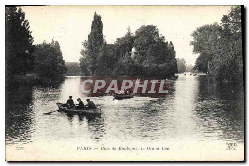 Old Postcard Paris Bois de Boulogne Grand Lake