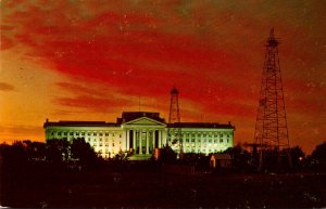 Oklahoma Oklahoma City State Capitol Building and Oil Derricks