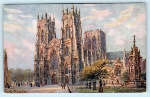 Tuck Oilette YORK MINSTER, UK ~ Church - Charles E. Flower ca 1910s Postcard