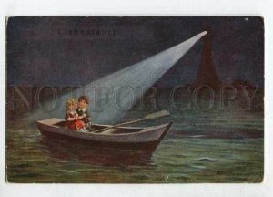 3126988 Kids in Boat in LIGHTHOUSE Vintage SWSB #5663 PC