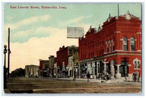 Estherville Iowa IA Postcard East Lincoln Street Buildings c1910 Vintage Antique