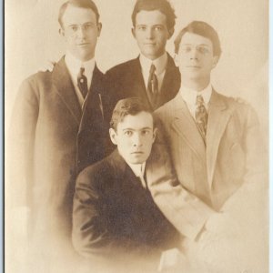 c1910s San Francisco, CA Cool Young Men RPPC Friend Group Real Photo Hansen A185