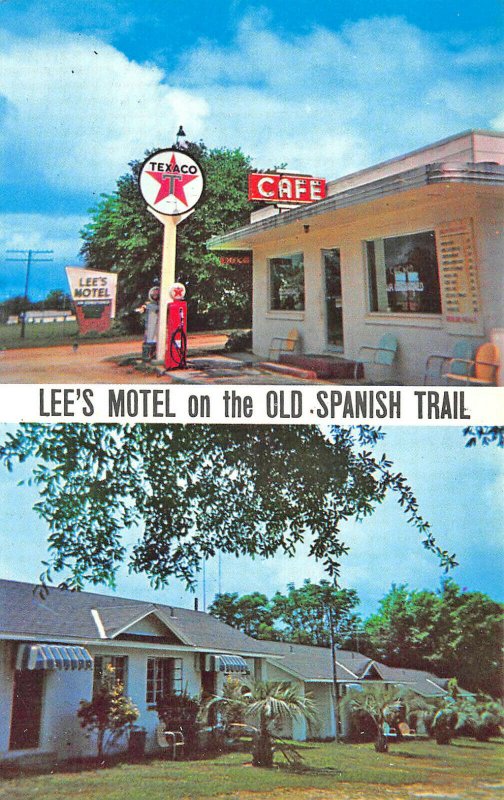 Marianna FL Lee's Motel & Cafe Texaco Gas Station Postcard.