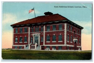 c1910's Gore Addition School Exterior Lawton Oklahoma OK Unposted Flag Postcard