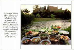 VINTAGE CONTINENTAL SIZE POSTCARD TRADITIONAL FOOD DISHES OF THAILAND 1980s