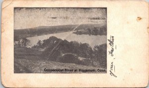 CT River Higganum Connecticut Black White View Forestry Postcard c1905 WOB Note 