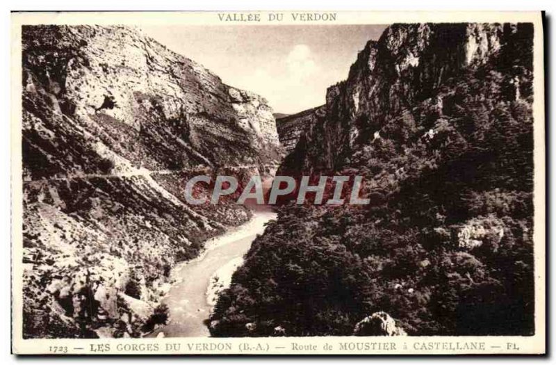 Old Postcard Gorges Du Verdon Castellane Route De Moustier