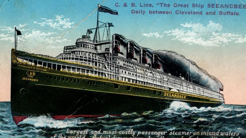 C. 1910 C & B Line Steamer S.S. Seeandbee Steamship Vintage Postcard P217