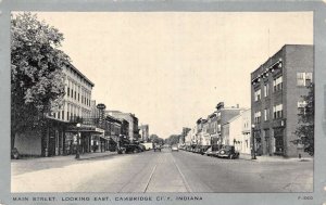 Cambridge City Indiana Main Street, Looking East Central Hotel Vintage PC U3272