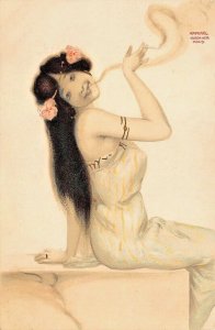 1906 Raphael Kirchner Artist Signed Art Nouveau Beautiful Woman Postcard