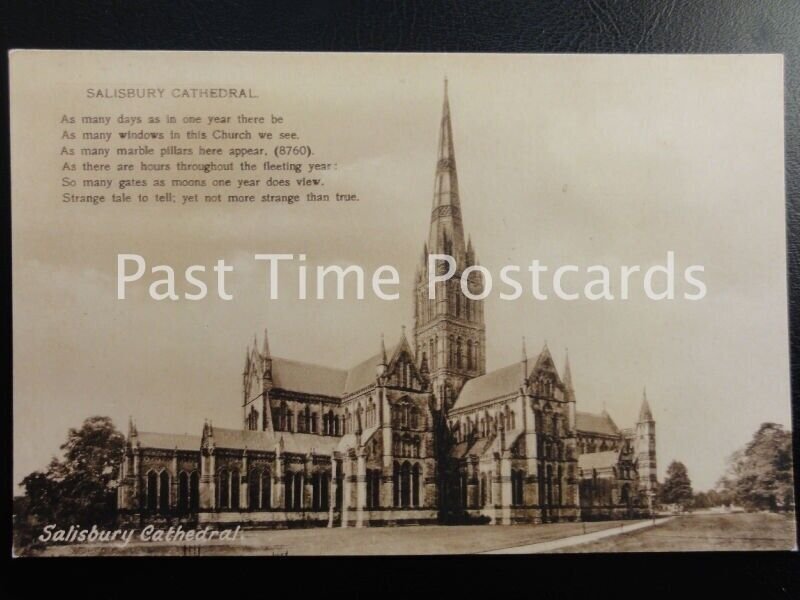 Vintage PC - Salisbury Cathedral - 'As Many days as in year there be' etc