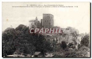 Postcard Old Dungeon Loches overall view or drill imprisoned the Duke of Alencon