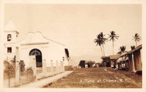 Chame Panama Street Scene and Church Real Photo Postcard JI658115