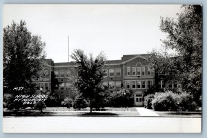 c1940's High School Building Fort Morgan Colorado CO RPPC Photo Vintage Postcard