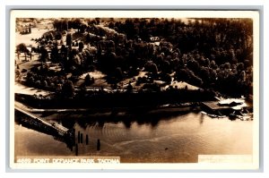 RPPC Aerial View Point Defiance Park Boathouse Tacoma WA UNP Postcard R21