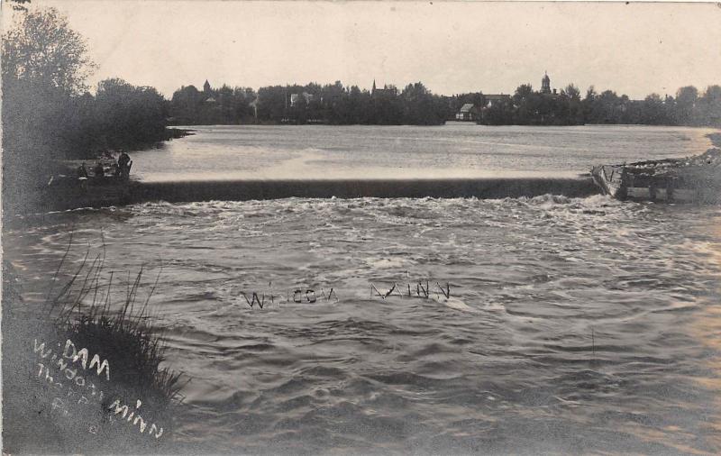 D79/ Windom Minnesota Mn Real Photo RPPC Postcard 1907 Dam River