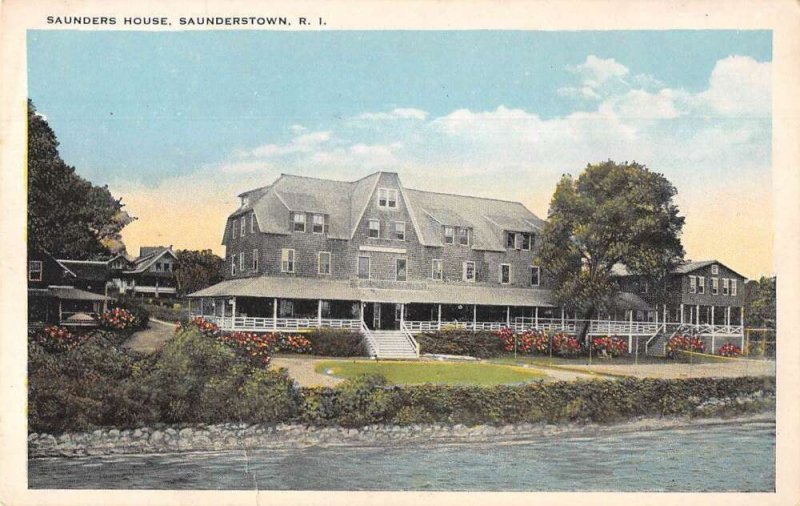 Saunderstown Rhode Island Saunders House Scenic View Vintage Postcard AA32761