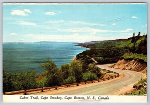 View from Cape Smokey, Cabot Trail, Cape Breton Island Nova Scotia 1973 Postcard