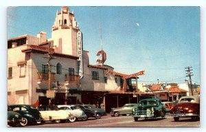 TIJUANA, Mexico ~ Street Scene CAESAR'S HOTEL  Cool c1940s, 50s Cars Postcard