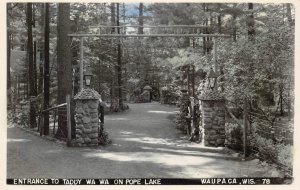 RPPC Taddy Wa Wa Resort, Pope Lake, Waupaca, Wisconsin ca 1940s Vintage Postcard