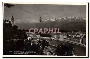 Old Postcard Grenoble General view and Teleferique