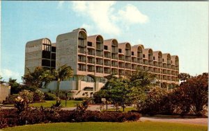 Bridgetown, Barbados  HILTON HOTEL Unique Design  VINTAGE Chrome  Postcard