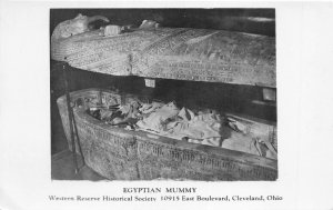 Cleveland Ohio 1950s RPPC Real Photo Postcard Egyptian Mummy Western Reserve